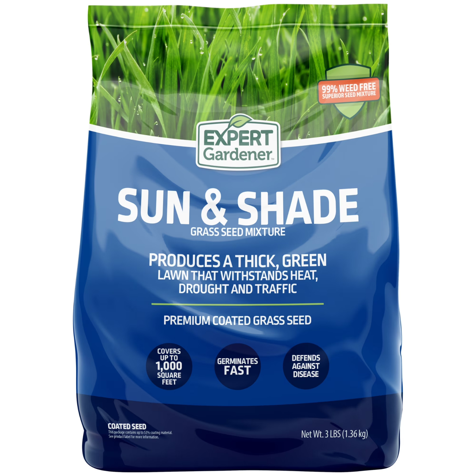 Expert Gardener Sun & Shade Northern Grass Seed Mix for Sun to Partial Shade