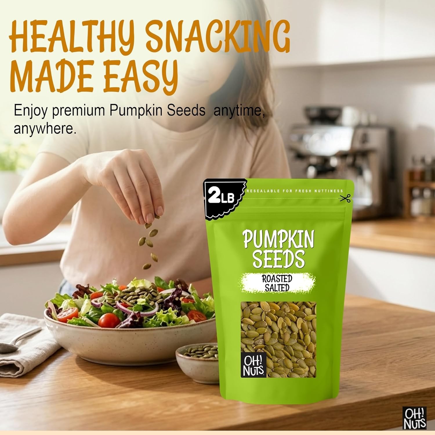 Keto-Friendly Pumpkin Seeds – 2 lb Resealable Bag