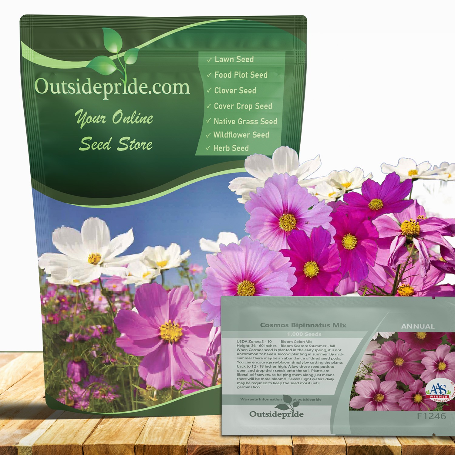 1 LB Cosmos Seeds Mix AAS Winner | Bippanatus Garden Flower Seed Mix