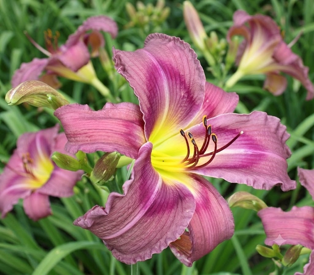 Daylily ‘Trahlyta’ Beautiful Fragrant 6 1/2″ Violet Flowers on 30″ Flower Scapes