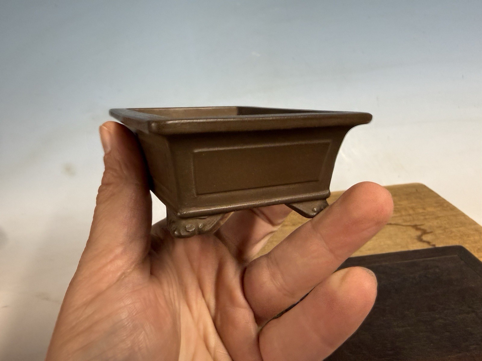 Japanese Unknown Maker Shohin Sized Bonsai Tree Pot 4” Unglazed Classic Design