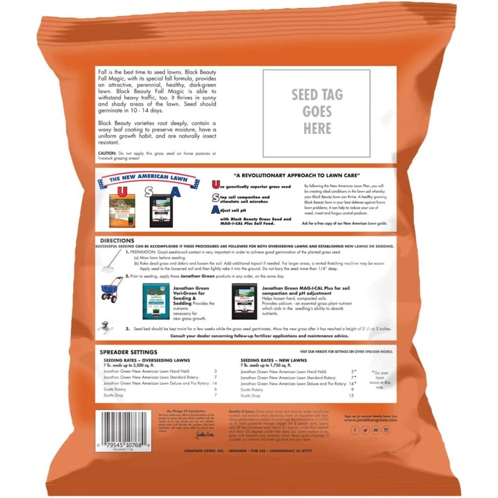 Jonathan Green (#10768) Black Beauty Fall Magic Grass Seed, 7# bag