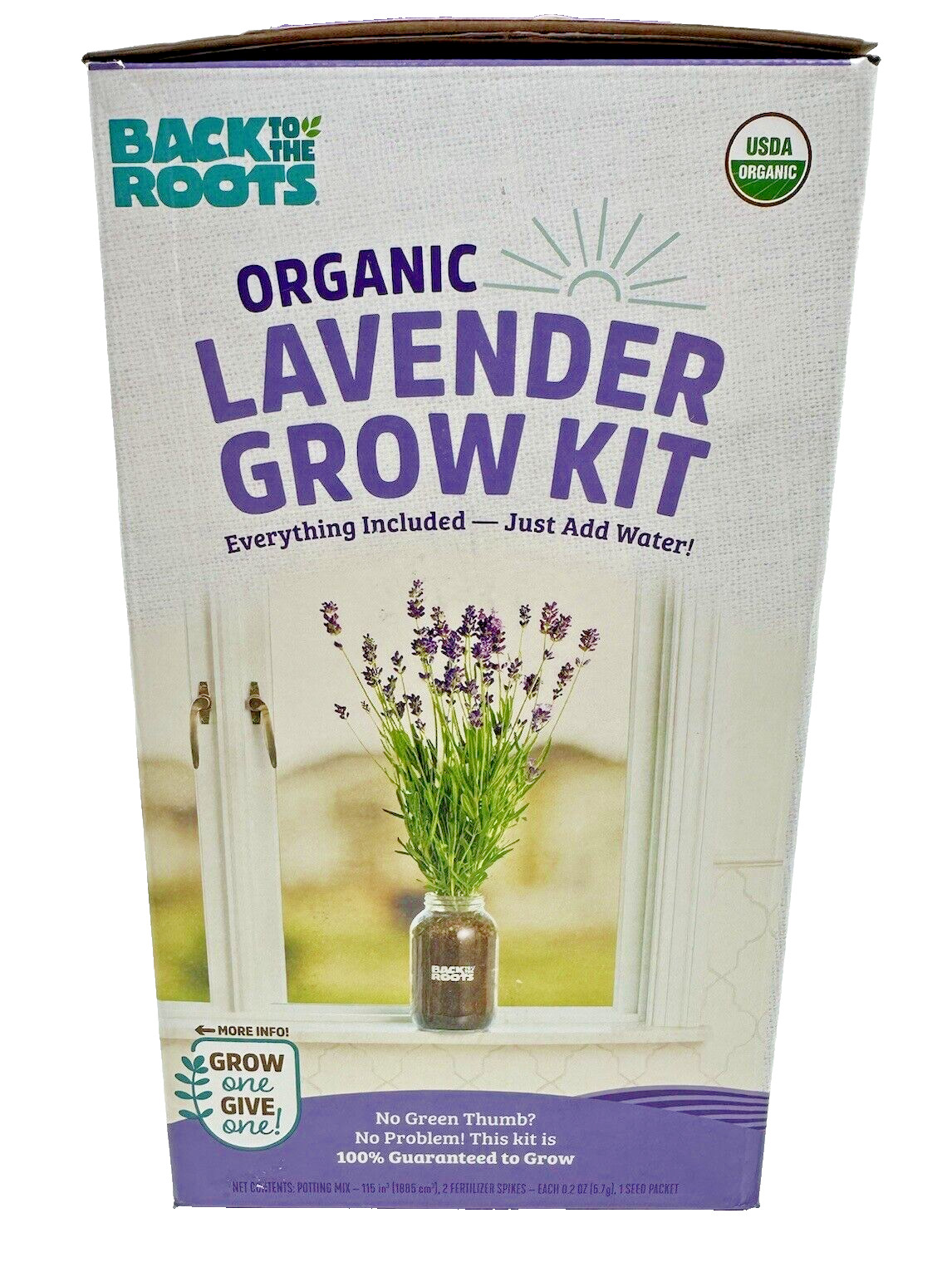 Back To The Roots Organic Lavender Windowsill Grow Kit NEW IN BOX All Included