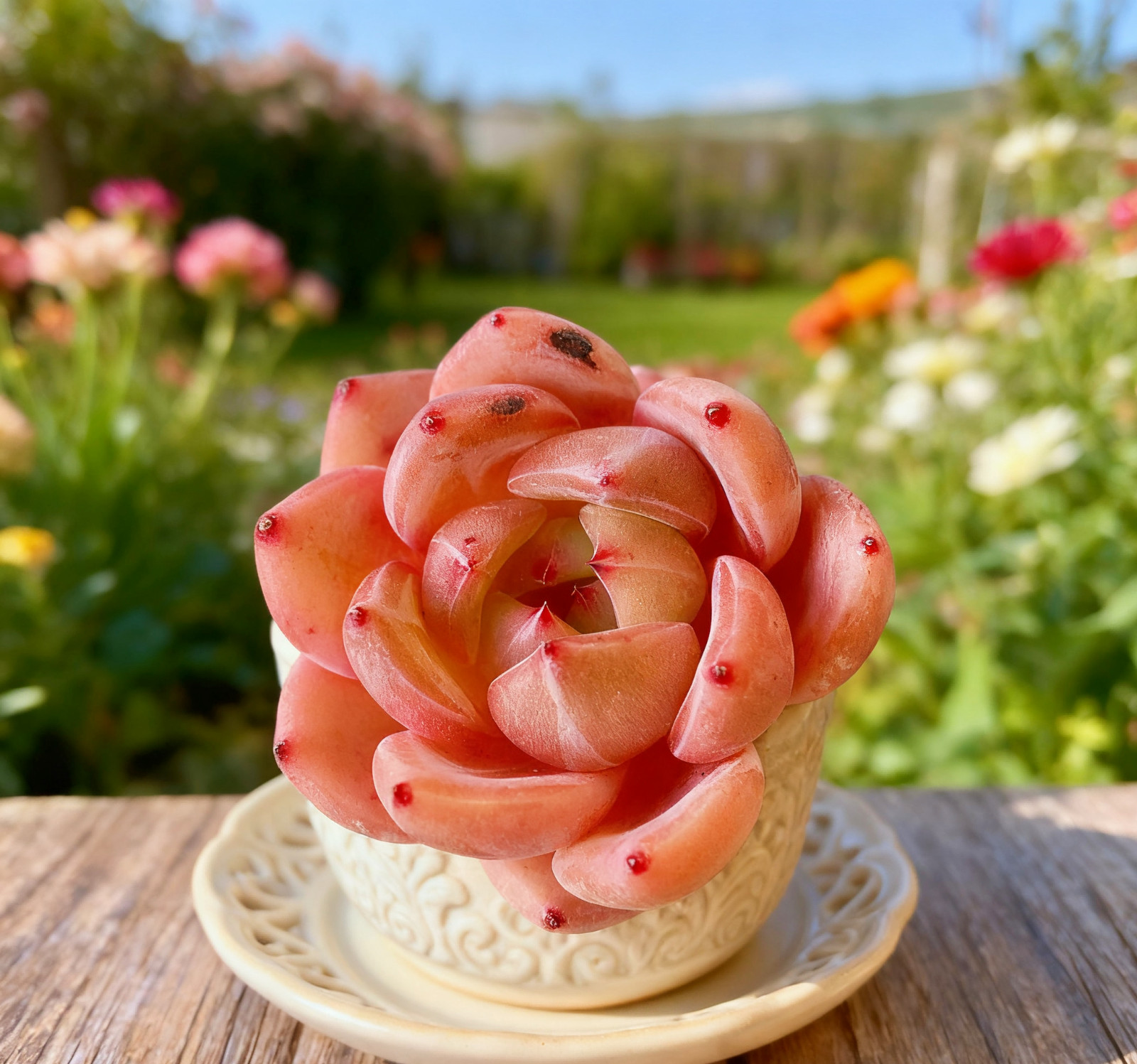 Echeveria Red Wine Champagne Succulents Plants Live, Bare root without soil pot,