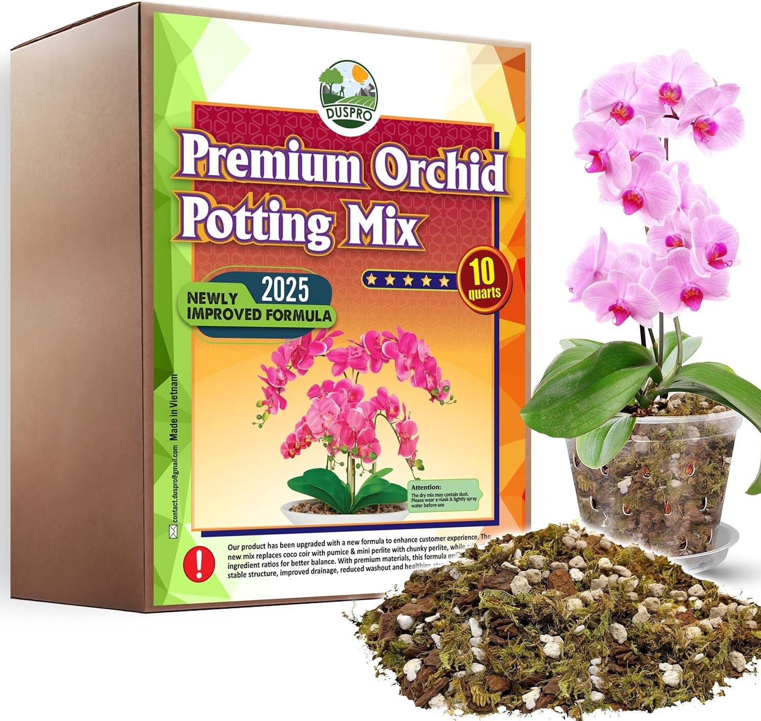 Orchid Potting Mix with Forest Moss & Pumice, 10QT