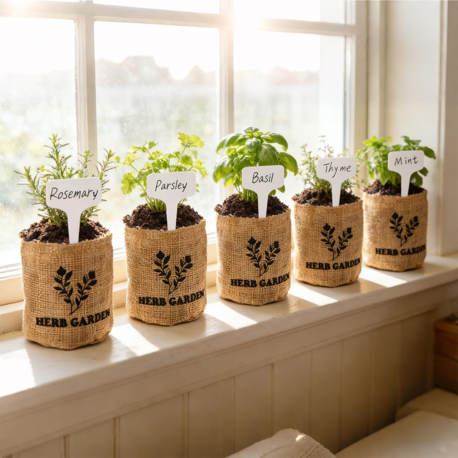 5 Herb Indoor Starter Kit, Complete Planting Set for Kitchen Herb Garden DIY …