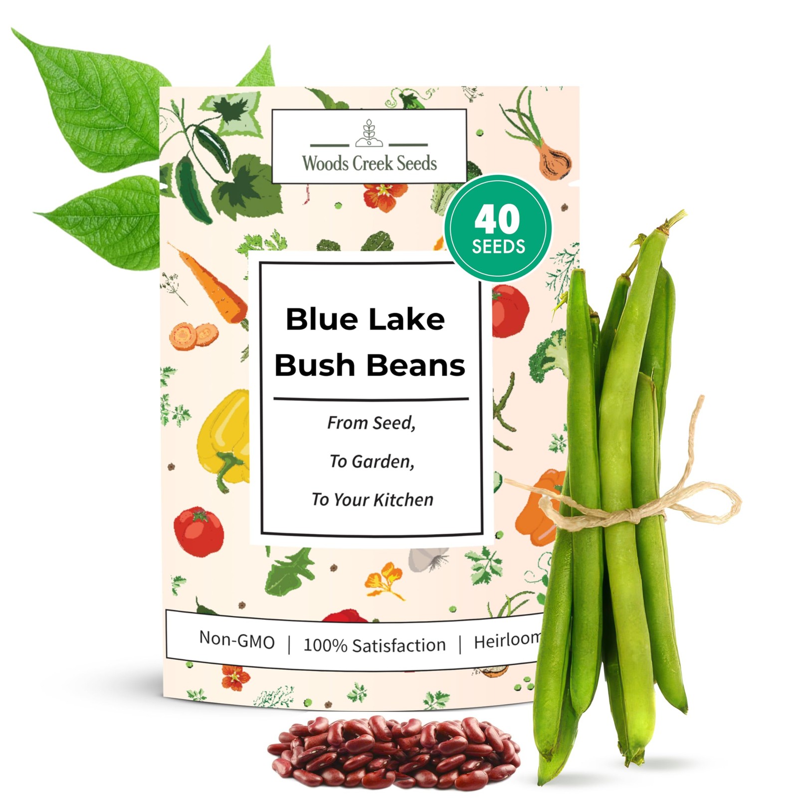 Blue Lake Bush Bean Seeds – Heirloom NonGMO Green Bean Seeds for Planting, Te…