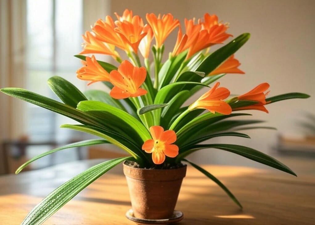 3 Clivia Miniata Plants, Bush Lily, Orange Flowers, 6-8 Leaves, Ready to Plant