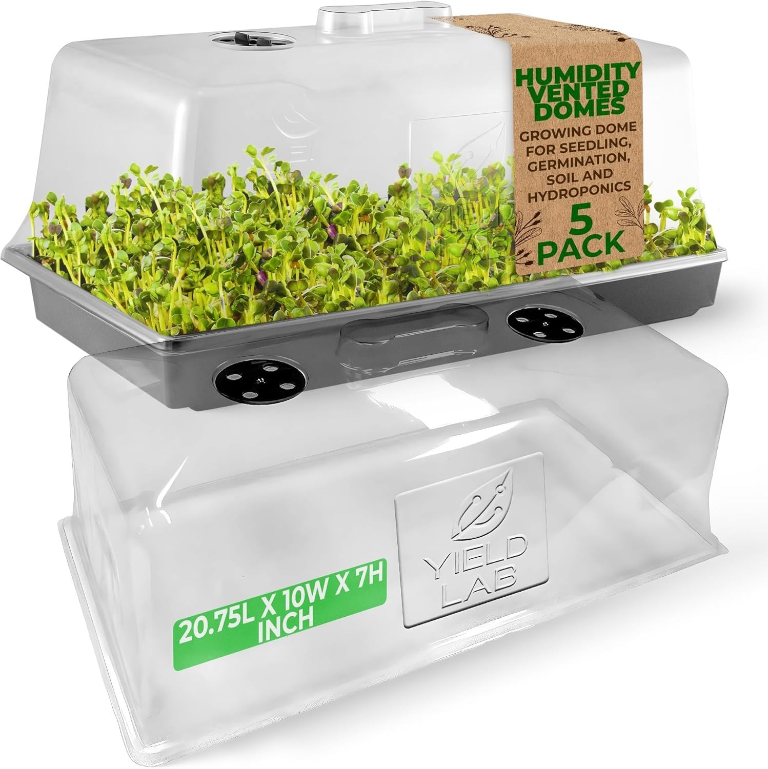 7 Inch Plastic Humidity Propagation Dome 5 Pack for Seedling Germination