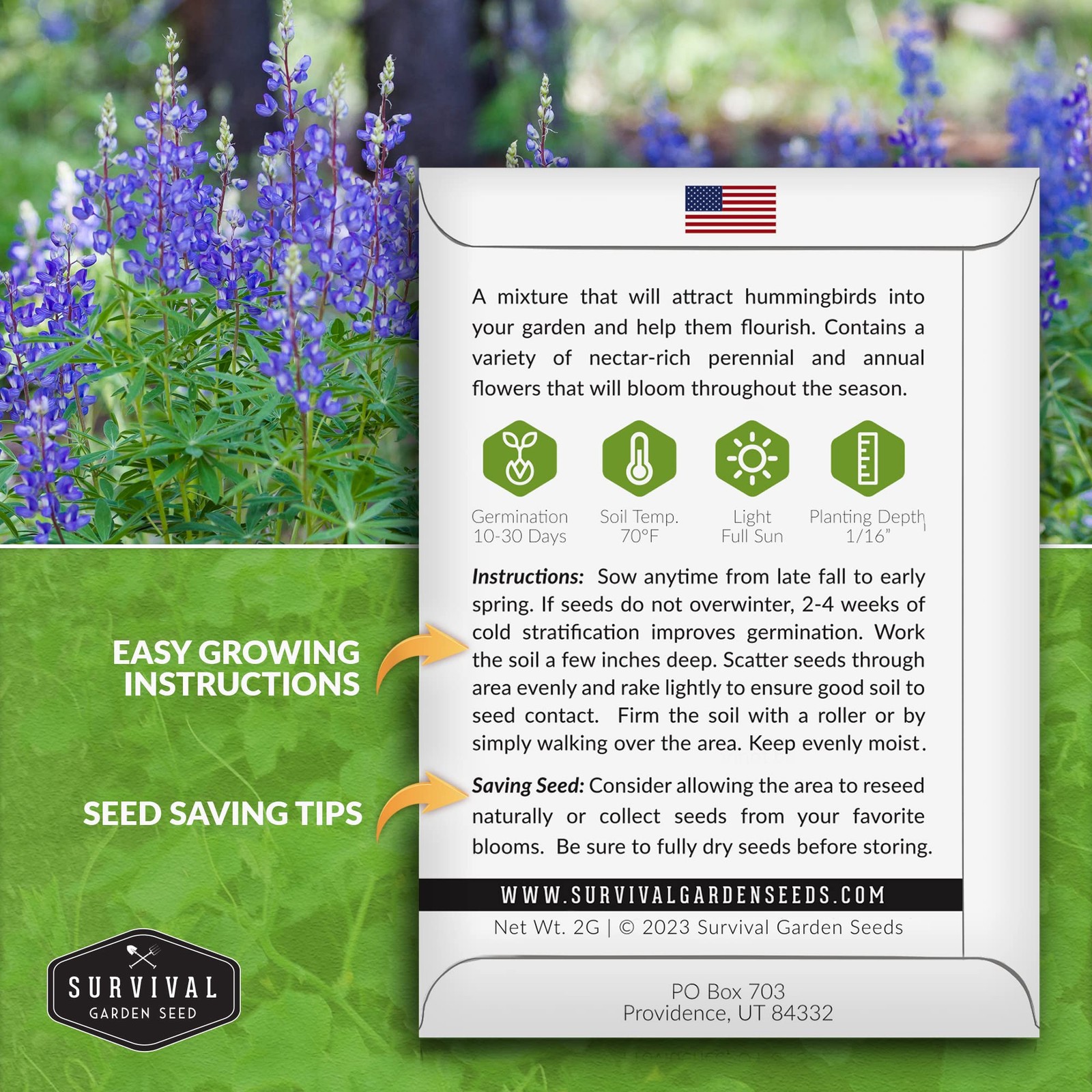 Hummingbird Flower Seeds for Planting – (1 Pack)