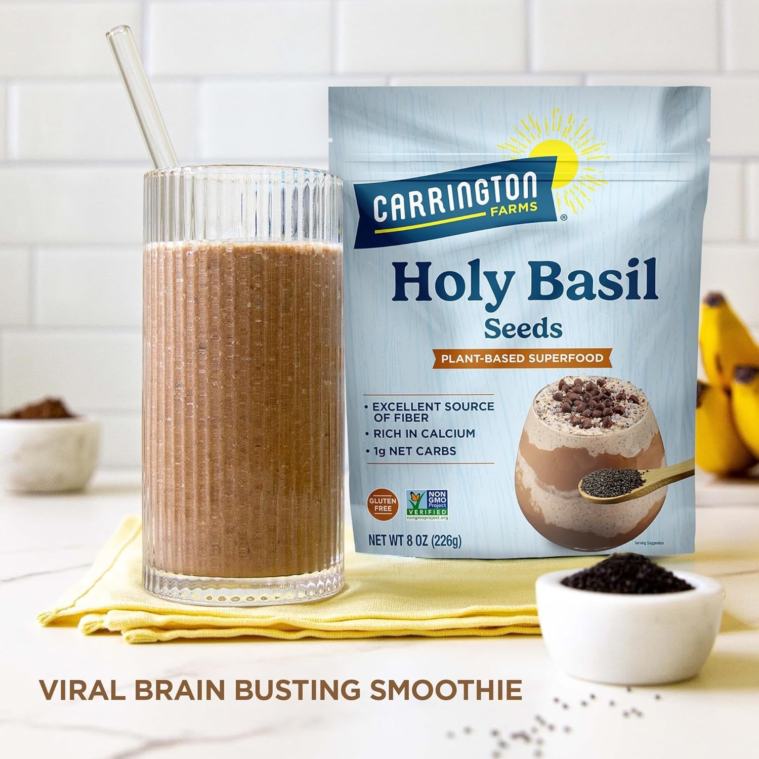 Whole Holy Basil Seeds 8oz – Daily Nutrition, Stress Support, , Paleo Diet