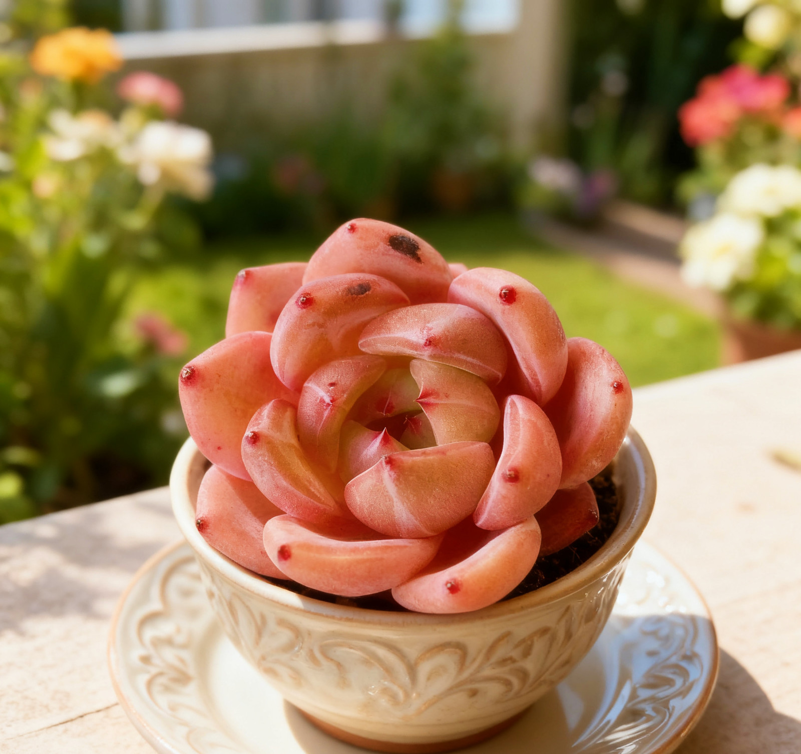 Echeveria Red Wine Champagne Succulents Plants Live, Bare root without soil pot,