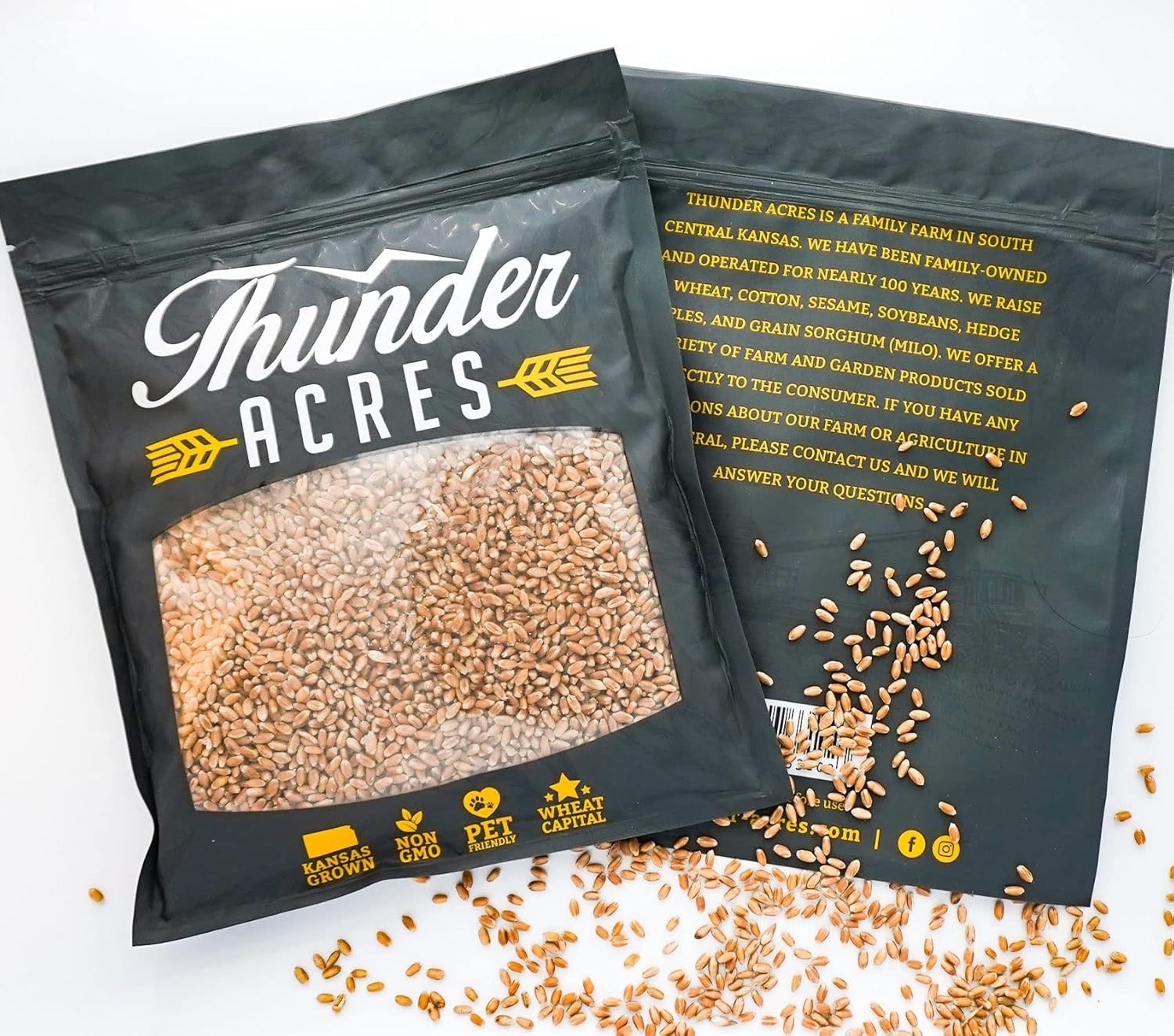 5lbs Non-GMO Hard Red Winter Wheat Berries – Safe for Animals & Cuisine