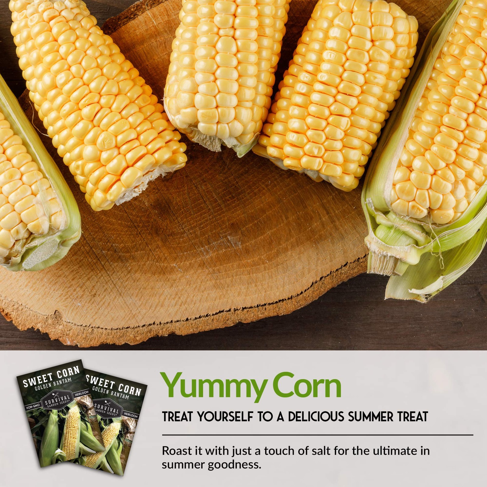 Golden Bantam Sweet Corn Seed for Planting – 1 Pack with Instructions yellow