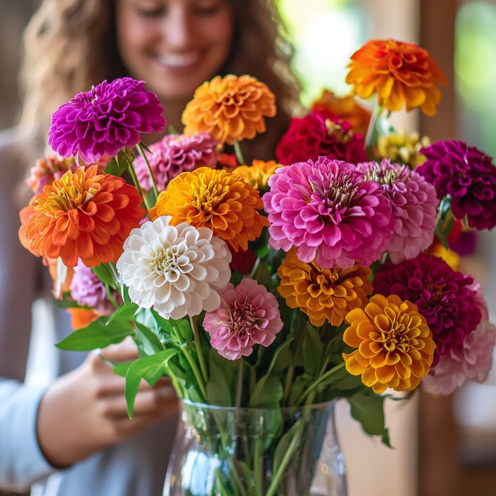 NatureZ Edge Zinnia Seeds for 2026 Planting 4g, Dahlia Mix Multi Color