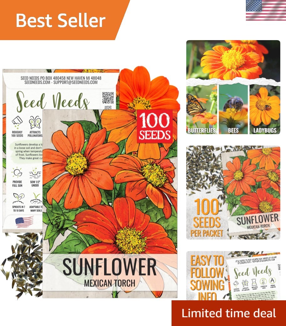 Tithonia Flower Seeds – Mexican Sunflowers, 1 Pack for Vibrant Summer Blooms