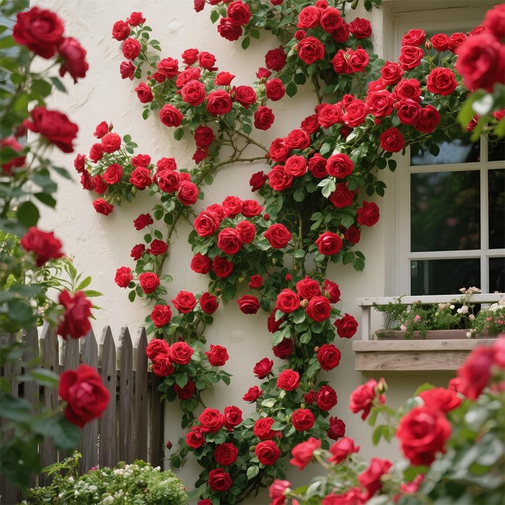 200+ Red Climbing Rose Seeds for Planting Outdoors Ornamental