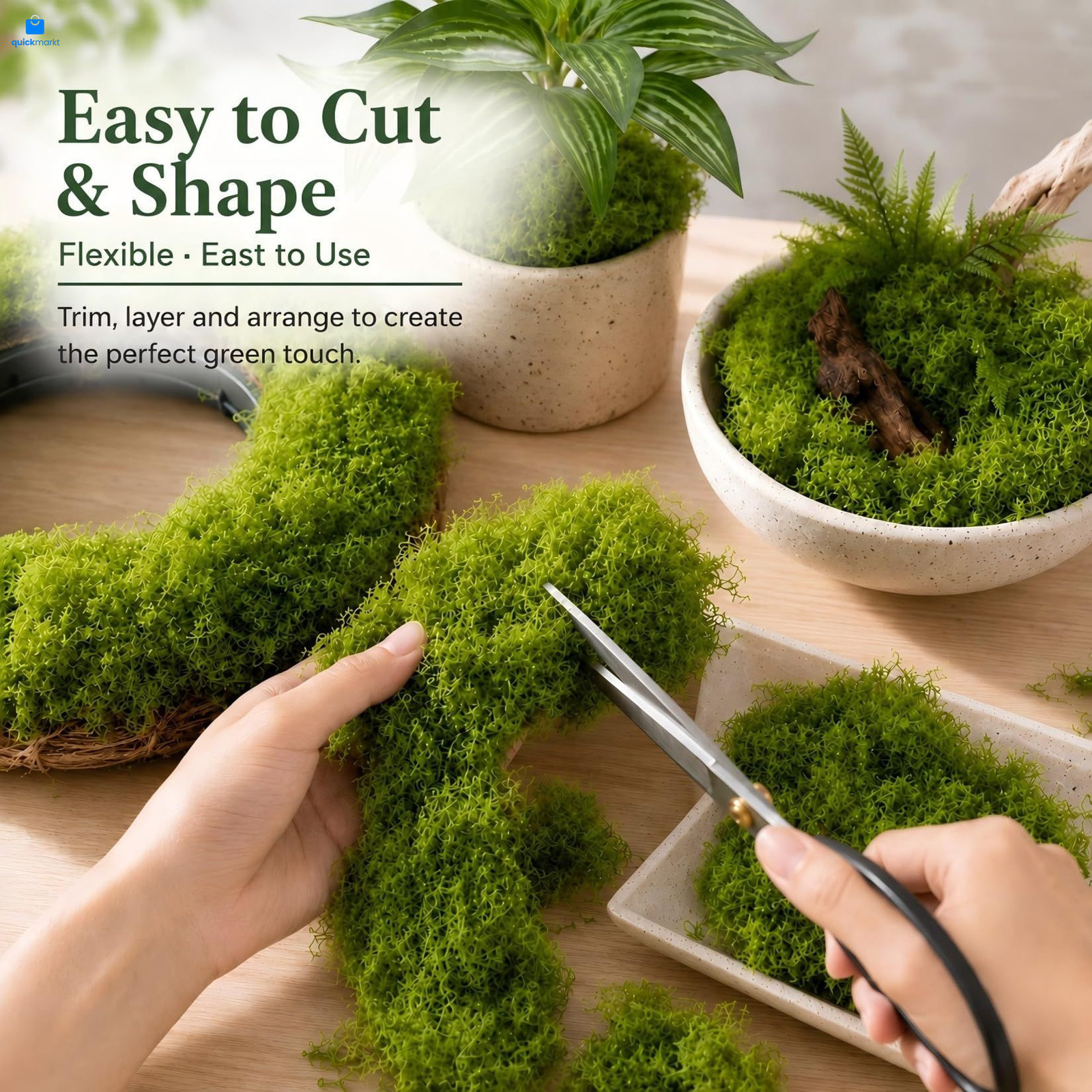 Fake Green Moss for Potted Plants – MAQIHAN Artificial Crafts…