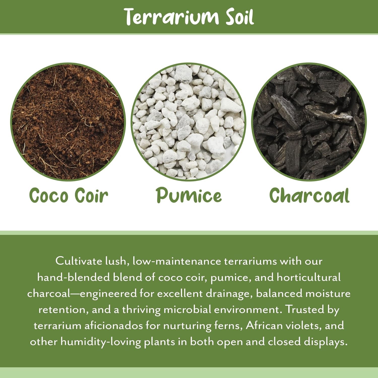 Terrarium Potting Soil Mix (4 Quarts), w/Blended Filtering Charcoal 4 Quarts