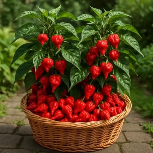 6-Pack Carolina Reaper Pepper Live Plant – Vegetable, Outdoor, Full Sun, USDA 9