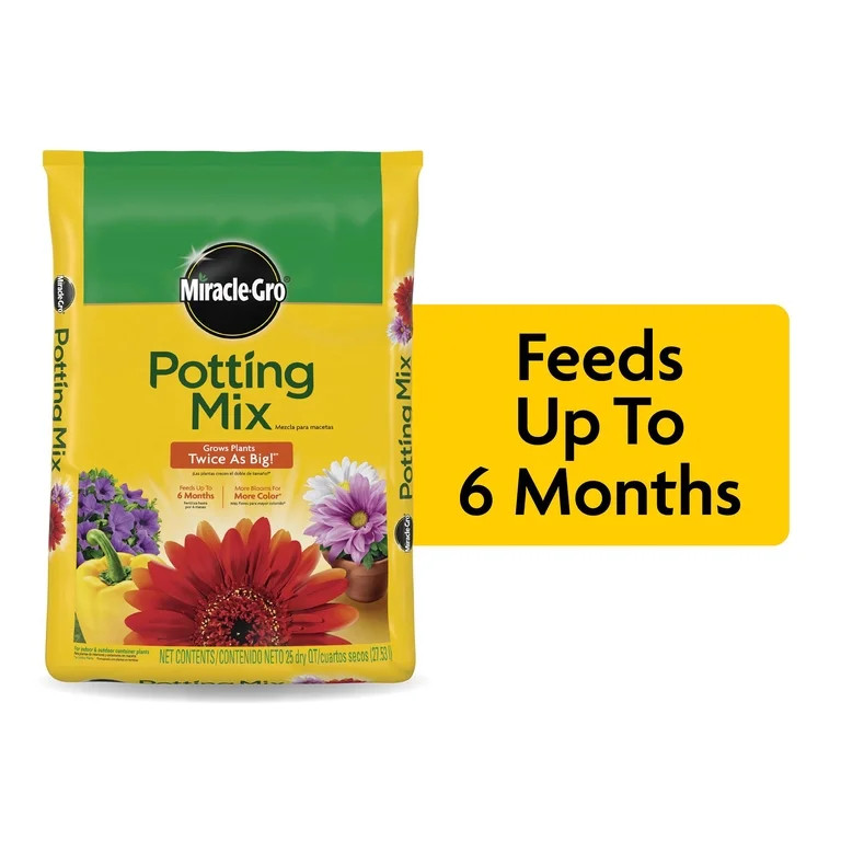 Miracle- Gro Potting Mix, For Indoor Or Outdoor Potted Plants, Flowers, Shrubs