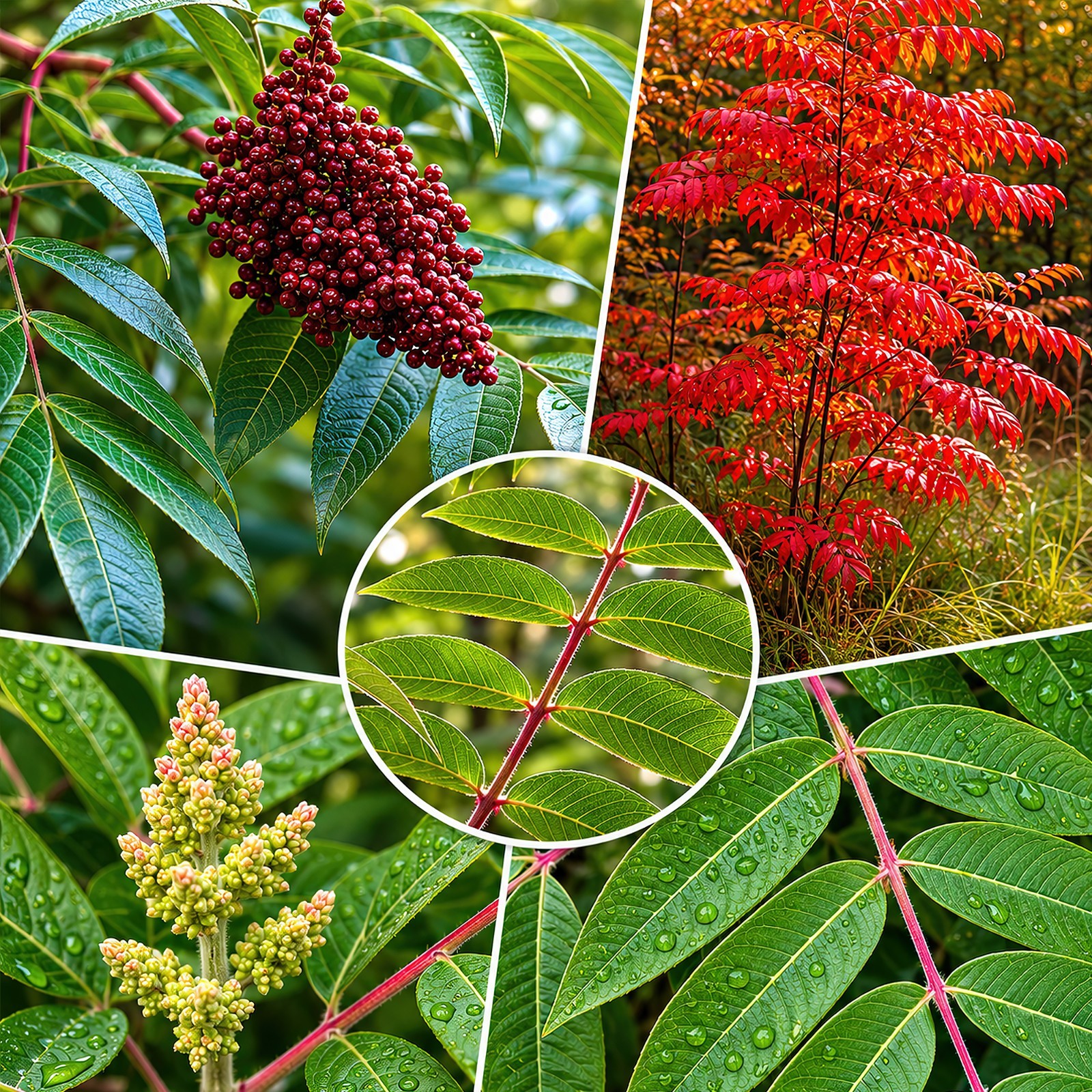 200 Winged Sumac Seeds (Rhus copallinum) Flameleaf/Dwarf Sumac – Zones 4-9 US