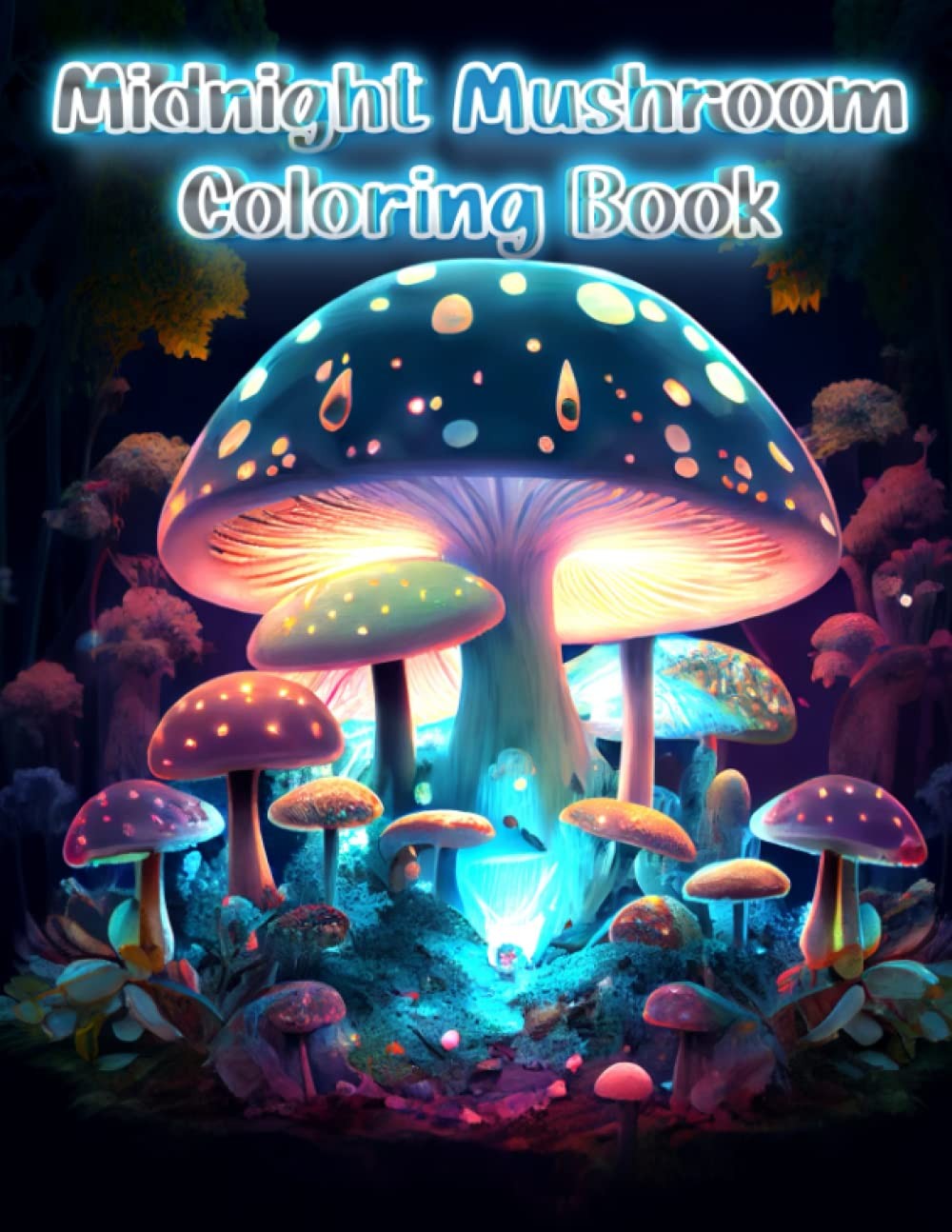Midnight Mushroom Coloring Book For Stress Relief and Relaxation – Fantasy…