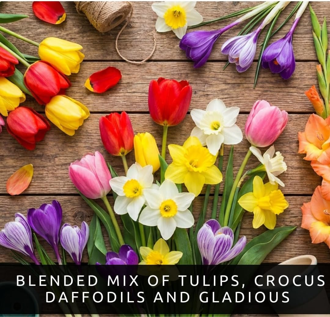 Complete Spring Flower Garden | 50 Fresh Bulbs | Bloom All Spring and Summer |