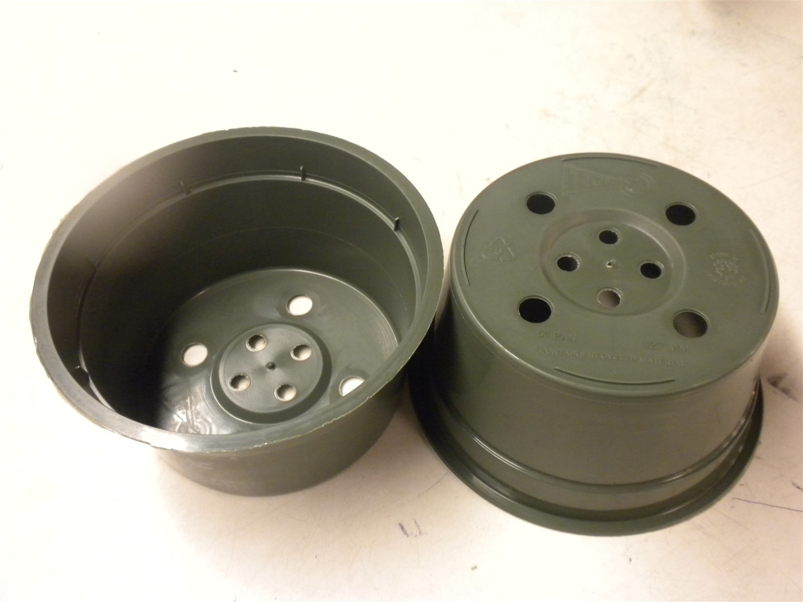 5 INCH GREEN PLASTIC BULB PAN POTS-20 PACK-AFRICAN VIOLET/STREPTOCARPUS