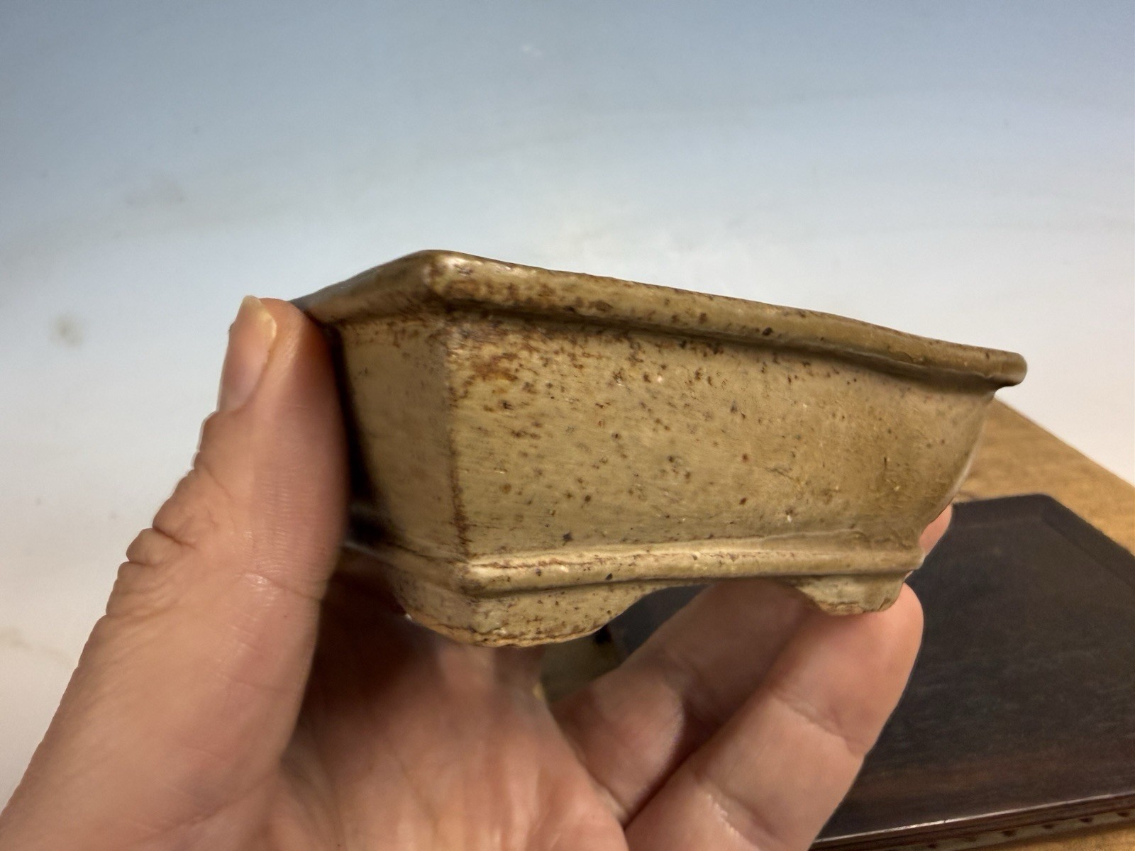 Japanese Unknown Maker Shohin Sized Bonsai Tree Pot 3 1/2” Circa 1989