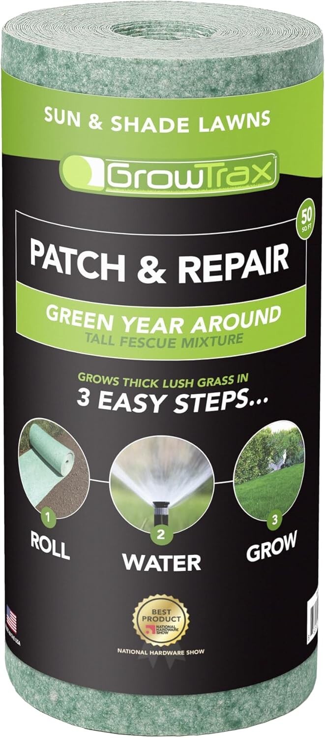 Roll Year-Round Green Grass Seed Mixture Mat Roll For Lawn 50 FT Quick PROVEN