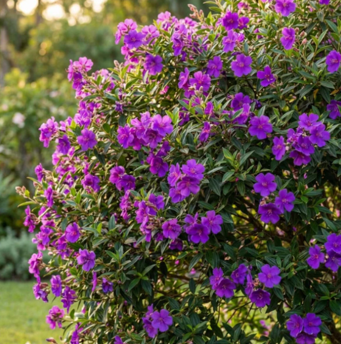 Tibouchina Plant – 1-2ft Tall – 3Gal Pot – Purple Princess Flower – No Ship CA