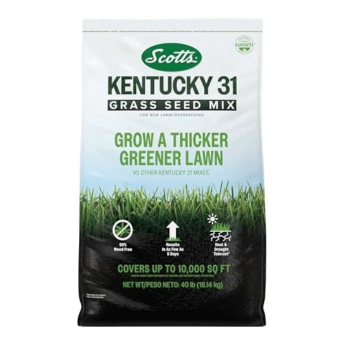 Premium Kentucky 31 Grass Seed Mix – Covers 10,000 sq ft, 40 lb for Lush Lawn