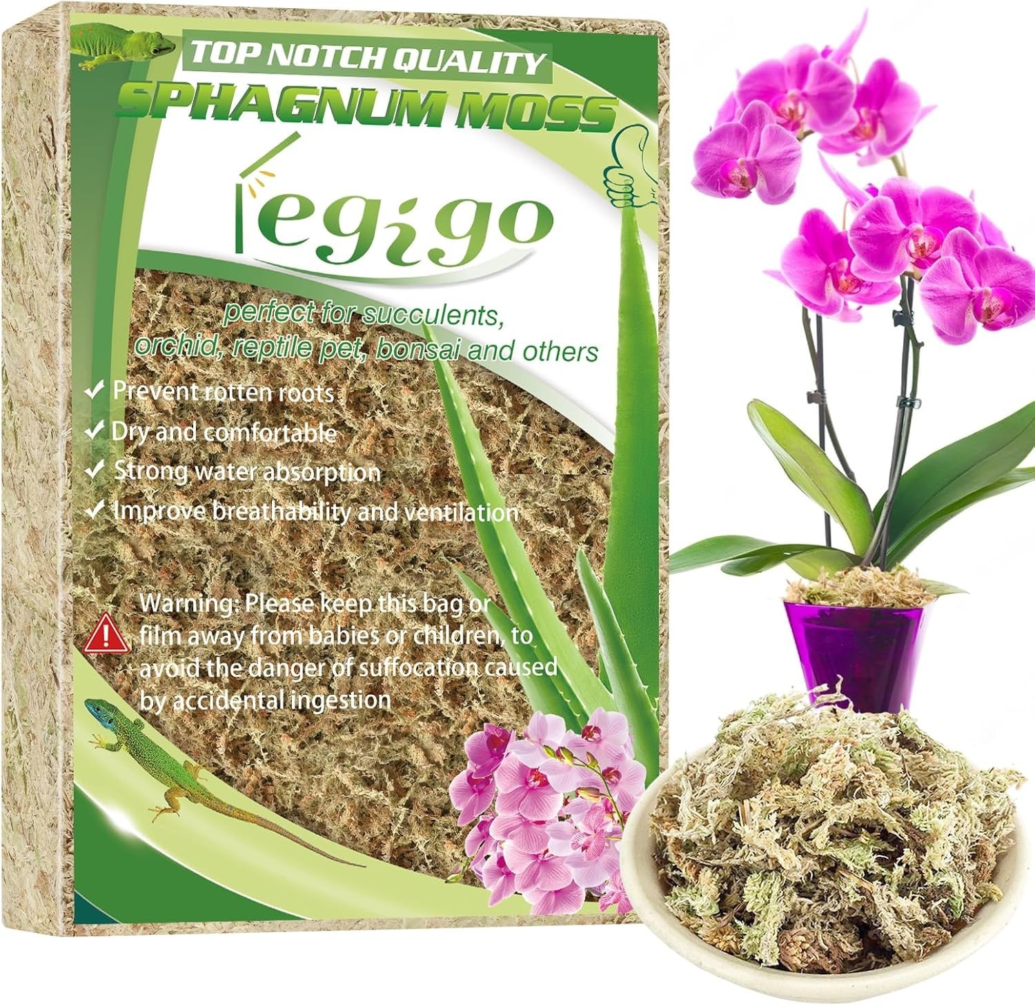 4 Quarts of Pure Natural Sphagnum Moss – Ideal Potting Mix for Plant Health