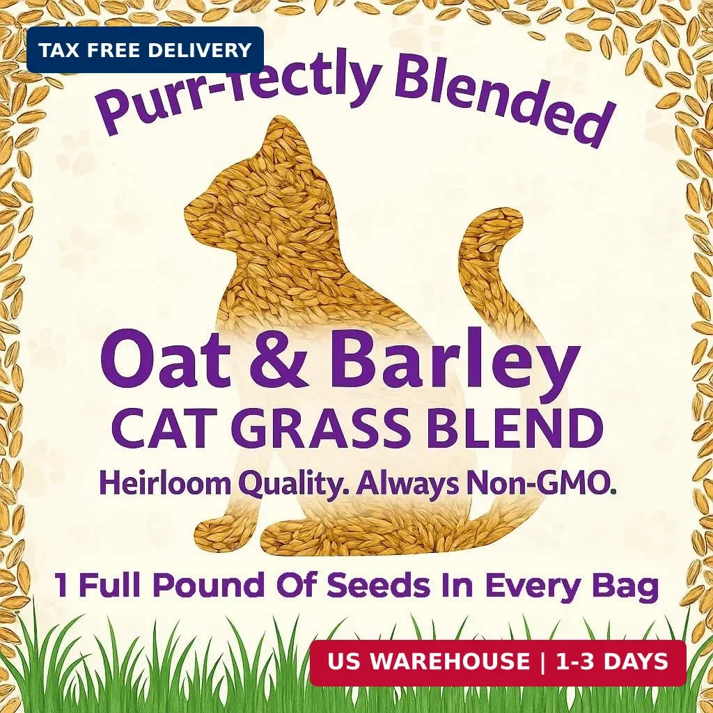 NatureZ Edge Premium Cat Grass Seeds for Indoor Cats, Non GMO – 1 lb Oat & Barle