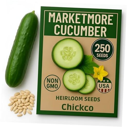 250+ Organic Marketmore Cucumber Seeds – 250 Seeds Marketmore Cucumber Antique