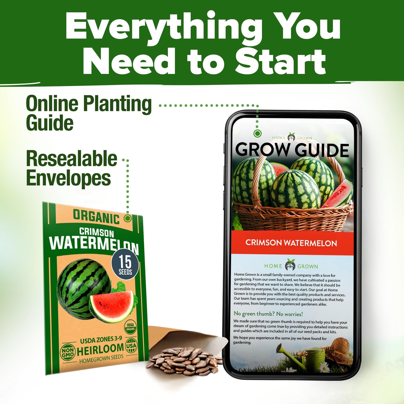 Organic Watermelon Seeds Non-GMO Heirloom for Home Gardens – Citrullus lanatus