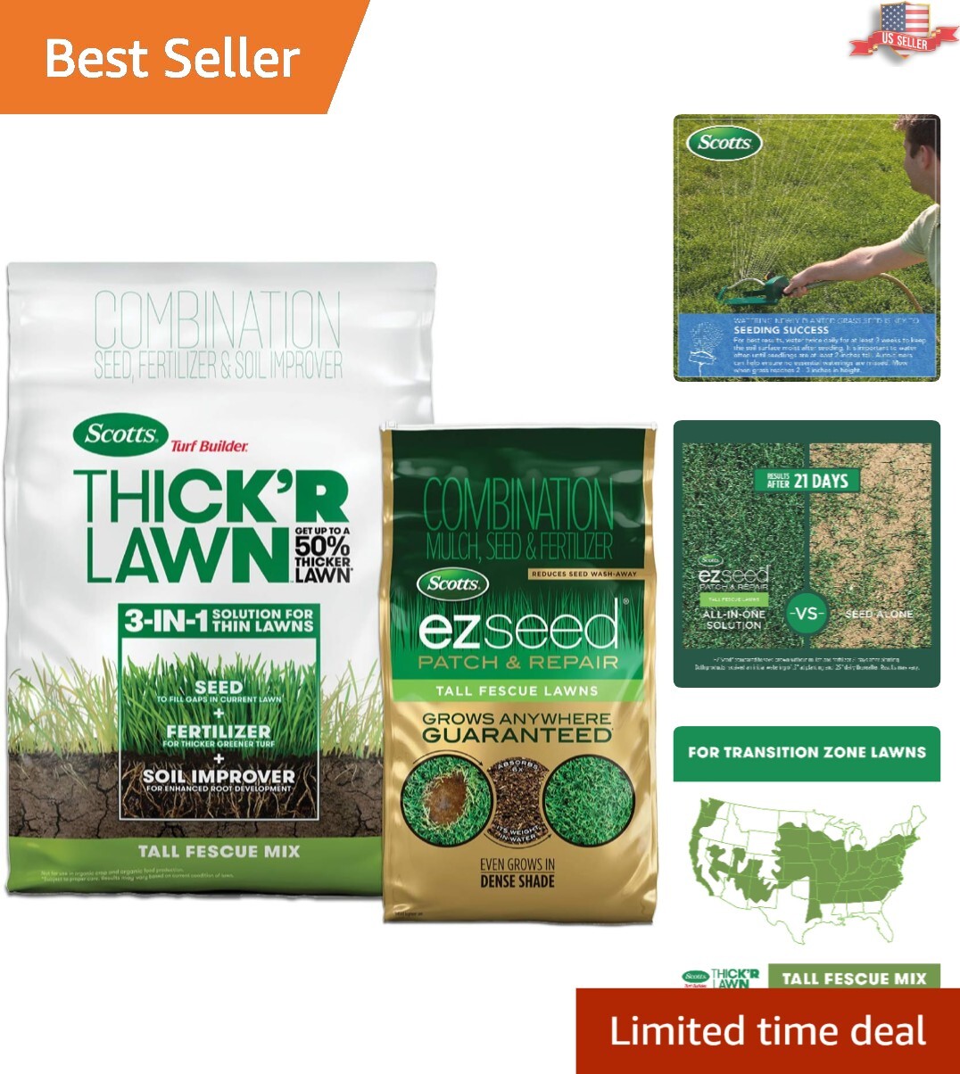 Lawn Repair Bundle – 40 lb. + 10 lb. Bags – Tall Fescue Seed – Fertilizer