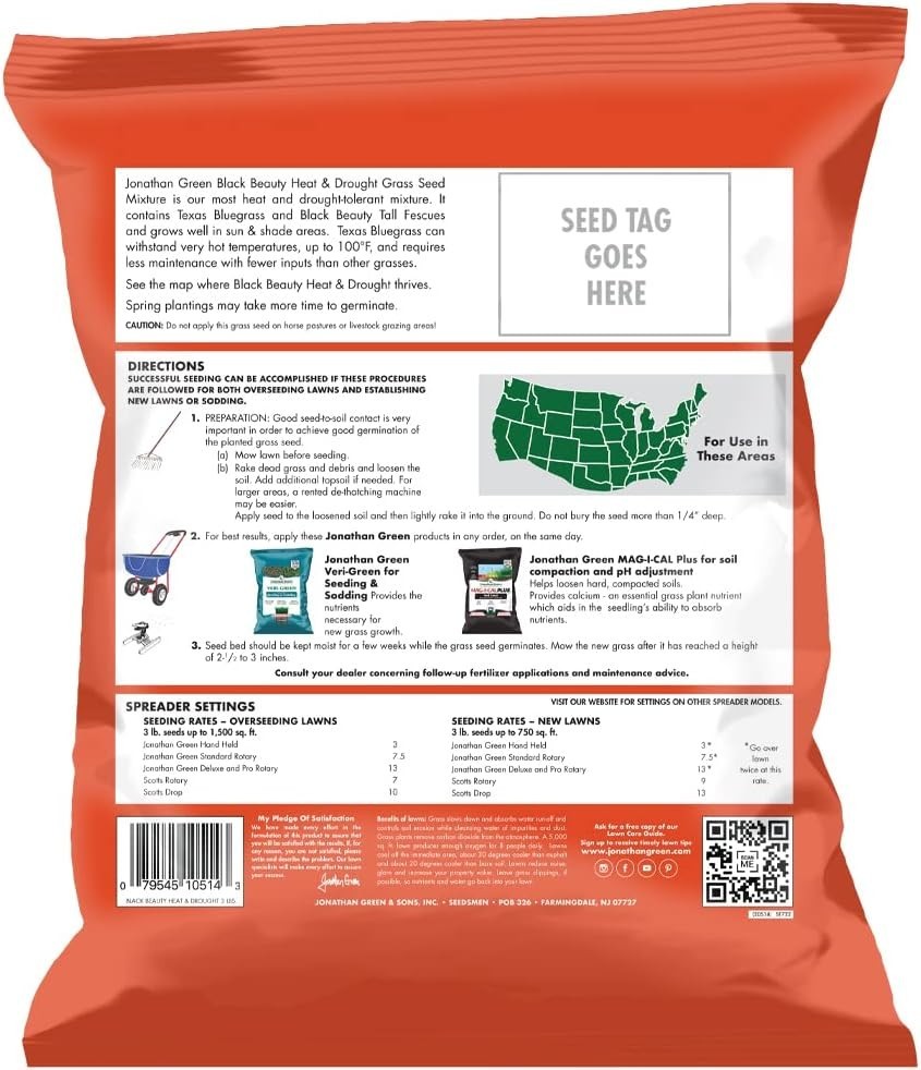 10514 Black Beauty Heat & Drought Resistant Grass Seed – Cool Season Lawn See…