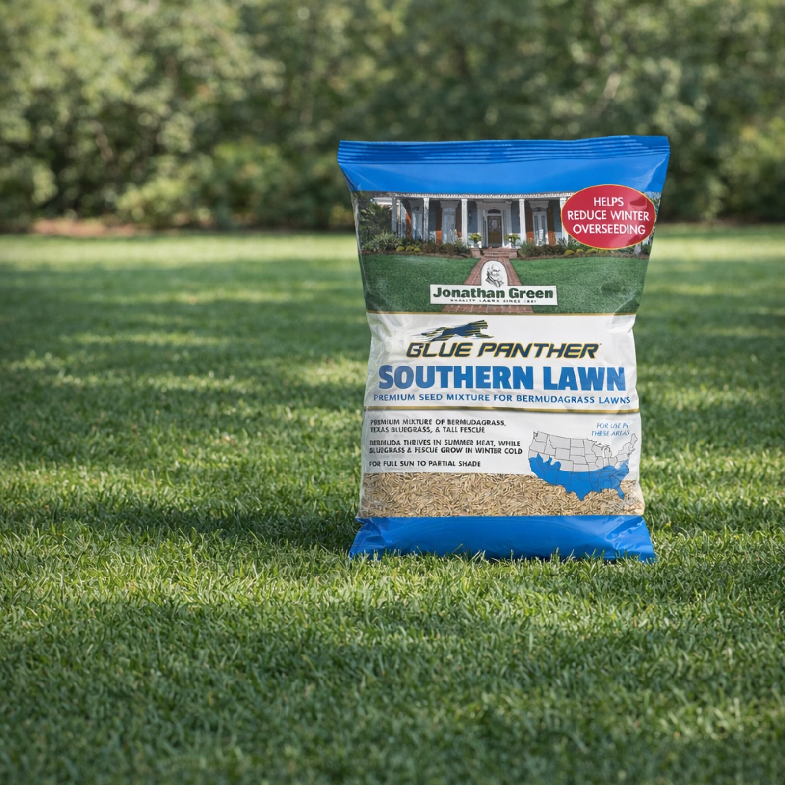 Jonathan Green Blue Panther Southern Lawn Seed Mixture, 3lb (Covers 2,800 sq ft)