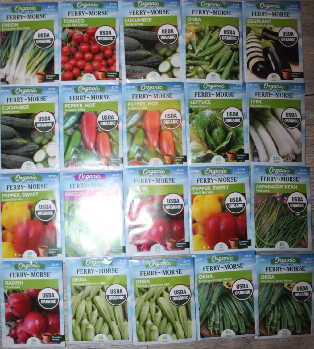 Lot Of 100 ORGANIC Mixed Variety Pack Garden Seeds Bundle – 12/25 retail $300+ 2