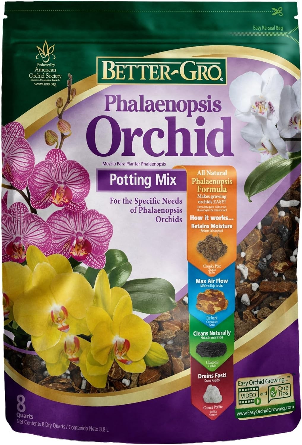 Fertile 8 Quart Phalaenopsis Orchid Mix – Perfect for Re-potting and Growth