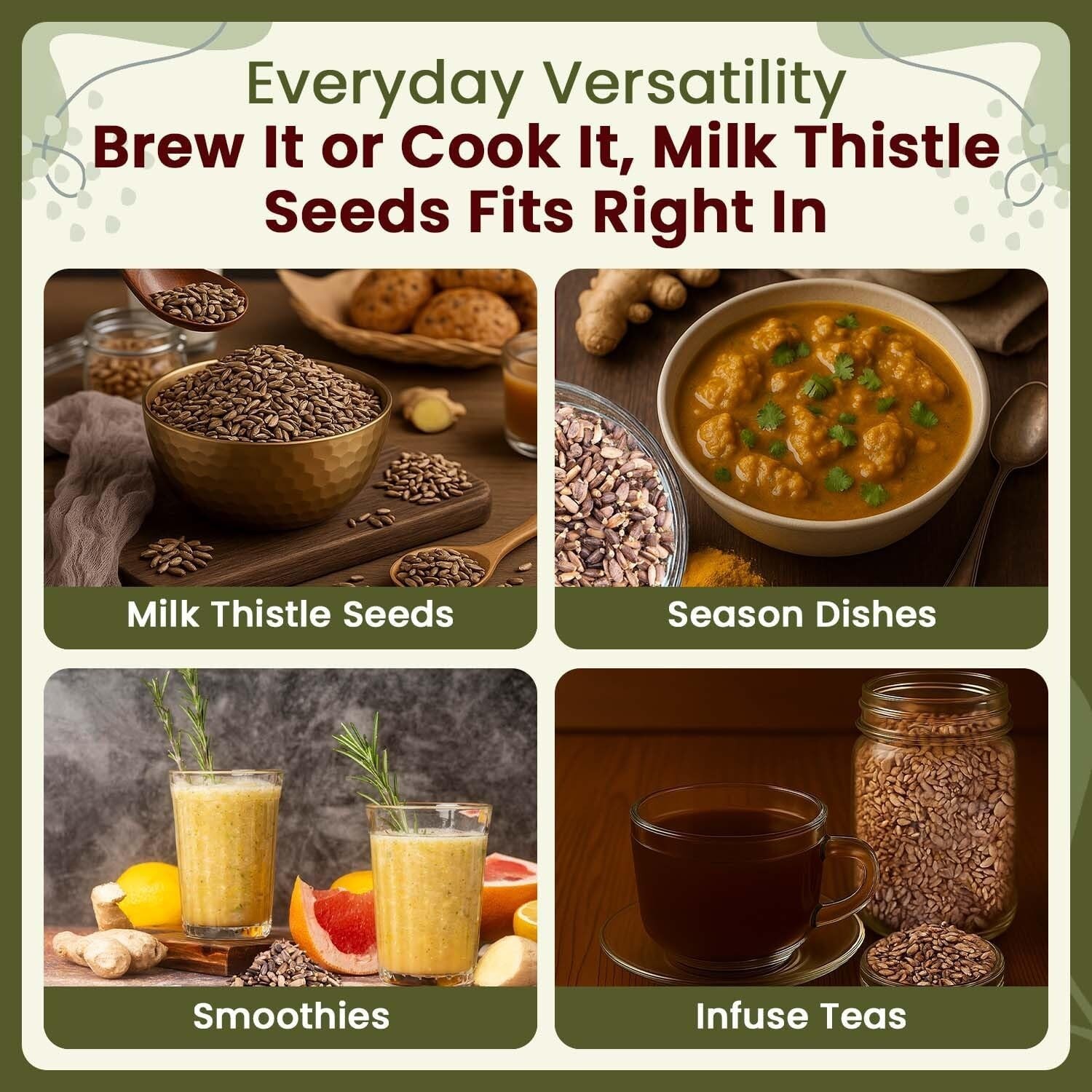 Fresh Organic Milk Thistle Seeds – Resealable 2 Oz for Lasting Flavor