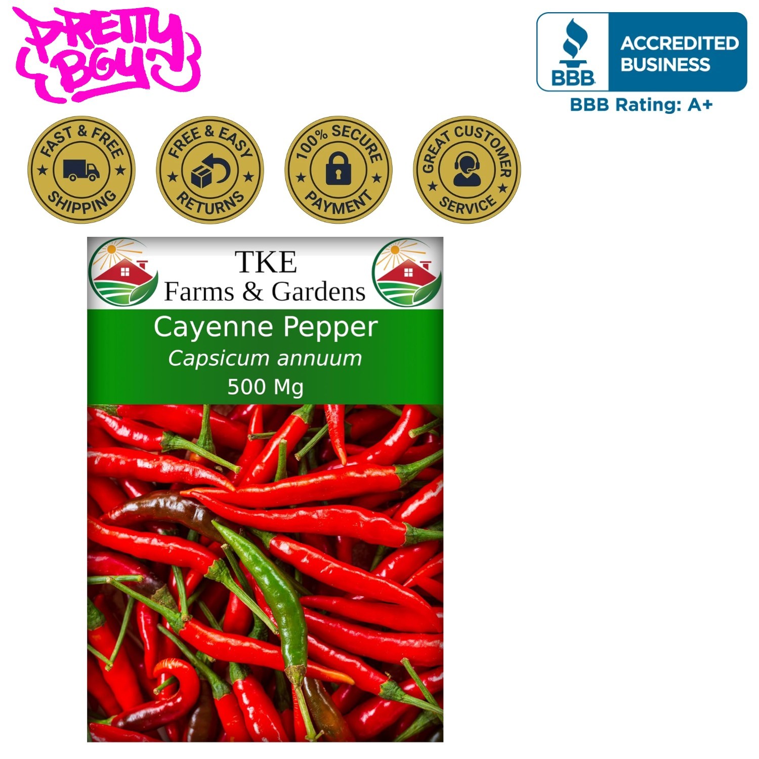 500 mg Cayenne Pepper Seeds for Your Garden: 70 High Germination Heirloom Seeds