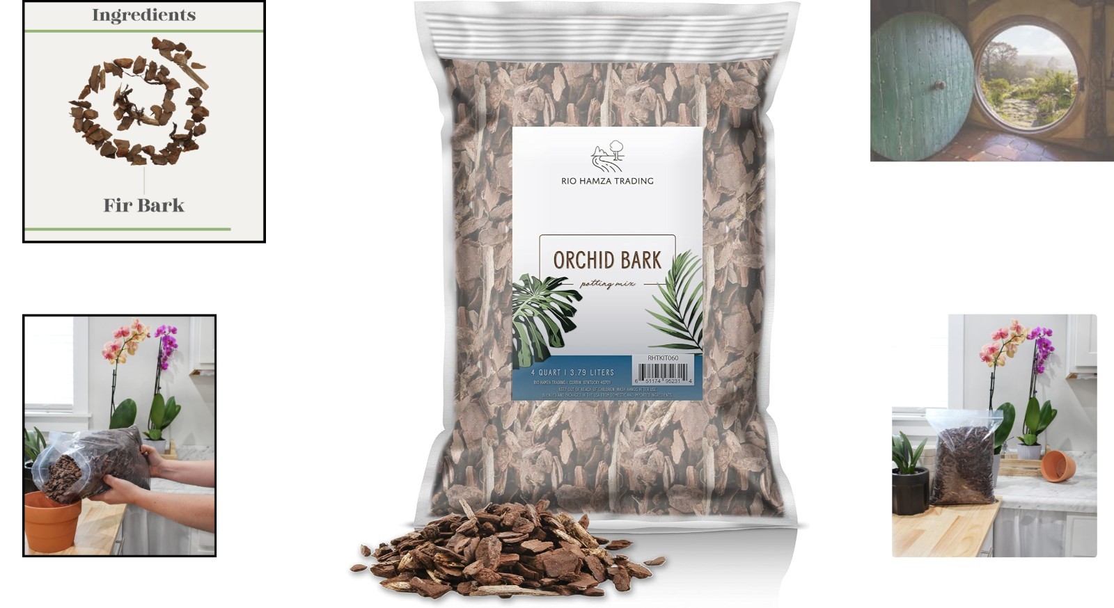 Long-Lasting Organic Orchid Bark – 4 Quarts Ideal for Potting and Repotting