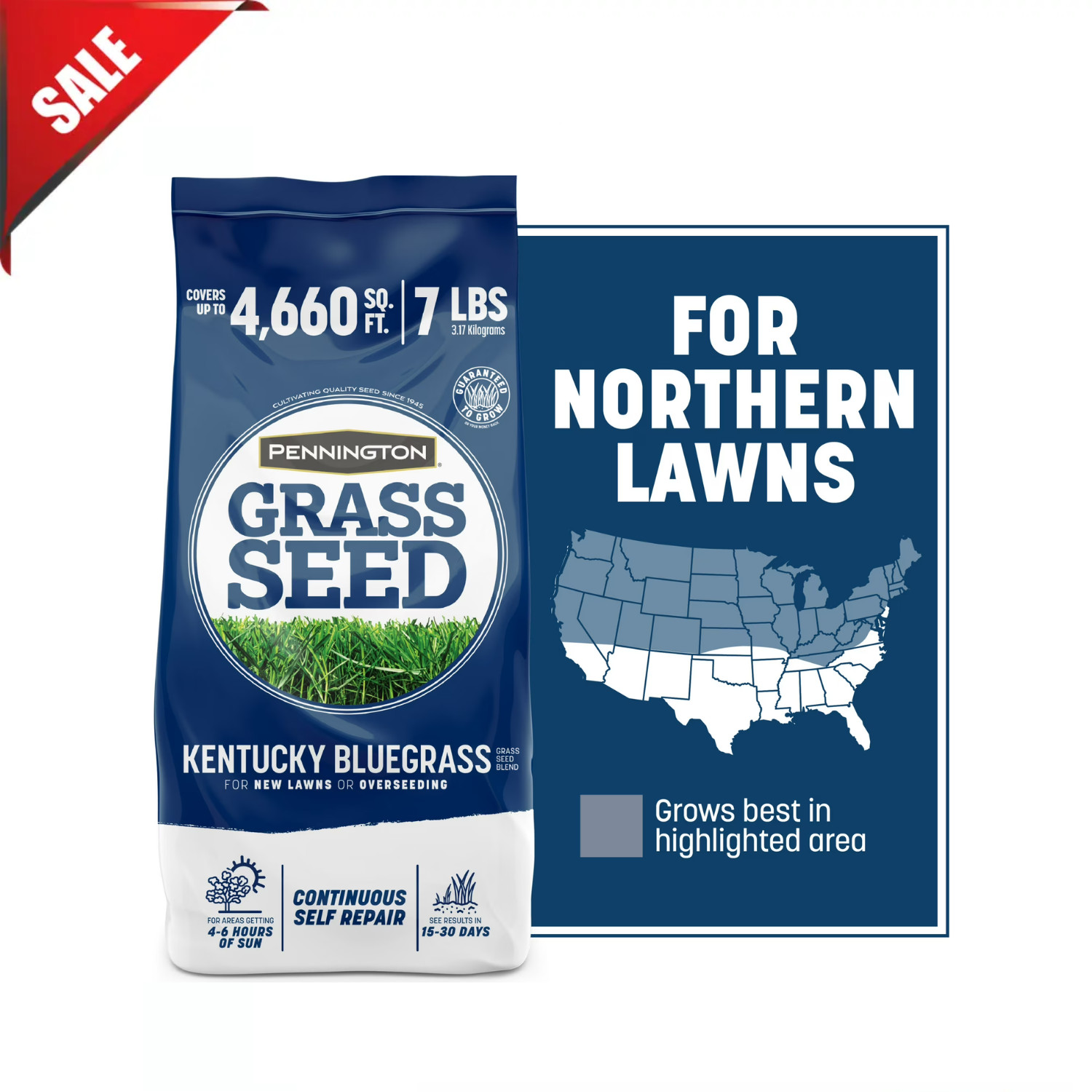 Pennington Kentucky Northern Grass Seed Mix for Sun to Partial Shade, 7 lb