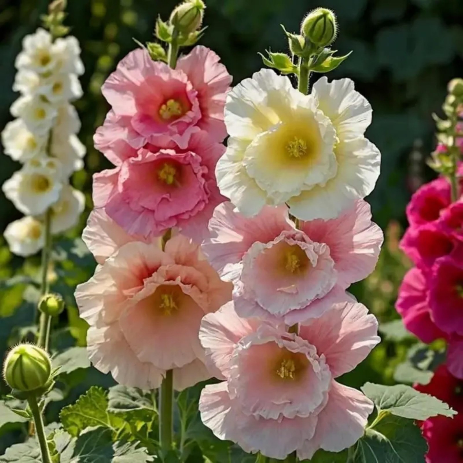 300+ Double Hollyhock Seeds for Planting – Giant Mixed