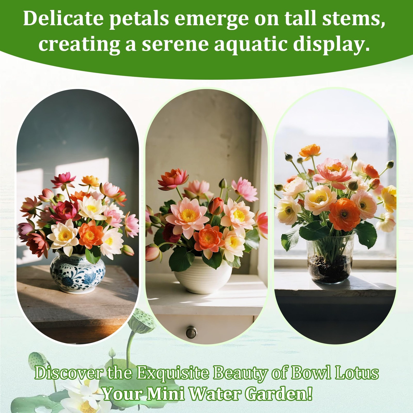 160Pcs Mixed Lotus Seeds for Planting in Water, Colorful Bowl 160, Mix color