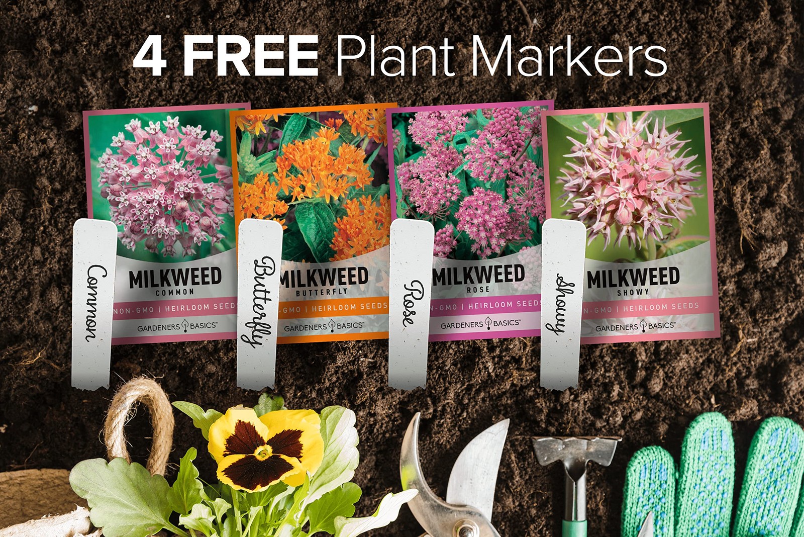 , Milkweed Seeds for Monarch Butterflies (4 Variety Pack) Common, Showy, Butt…