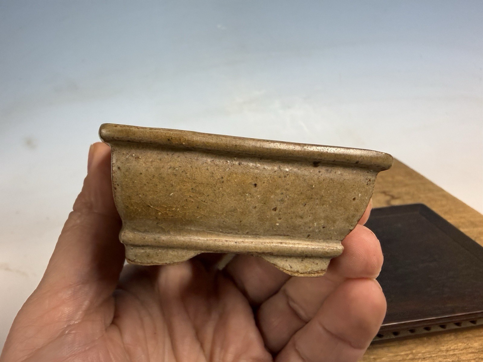 Japanese Unknown Maker Shohin Sized Bonsai Tree Pot 3 1/2” Circa 1989